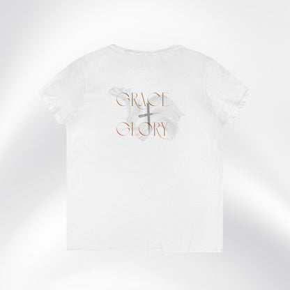 Grace + Glory Ladies' V-Neck T-Shirt - Signature Collection, Faith-Inspired Apparel