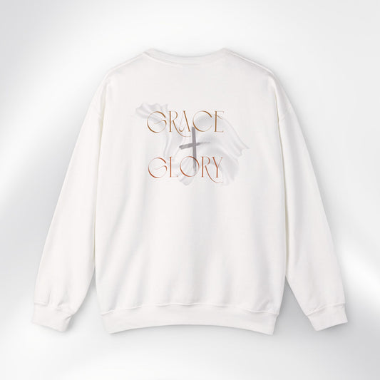 Grace + Glory Unisex Crewneck Sweatshirt - Signature Collection, Faith-Inspired, Casual and Cozy Christian Apparel