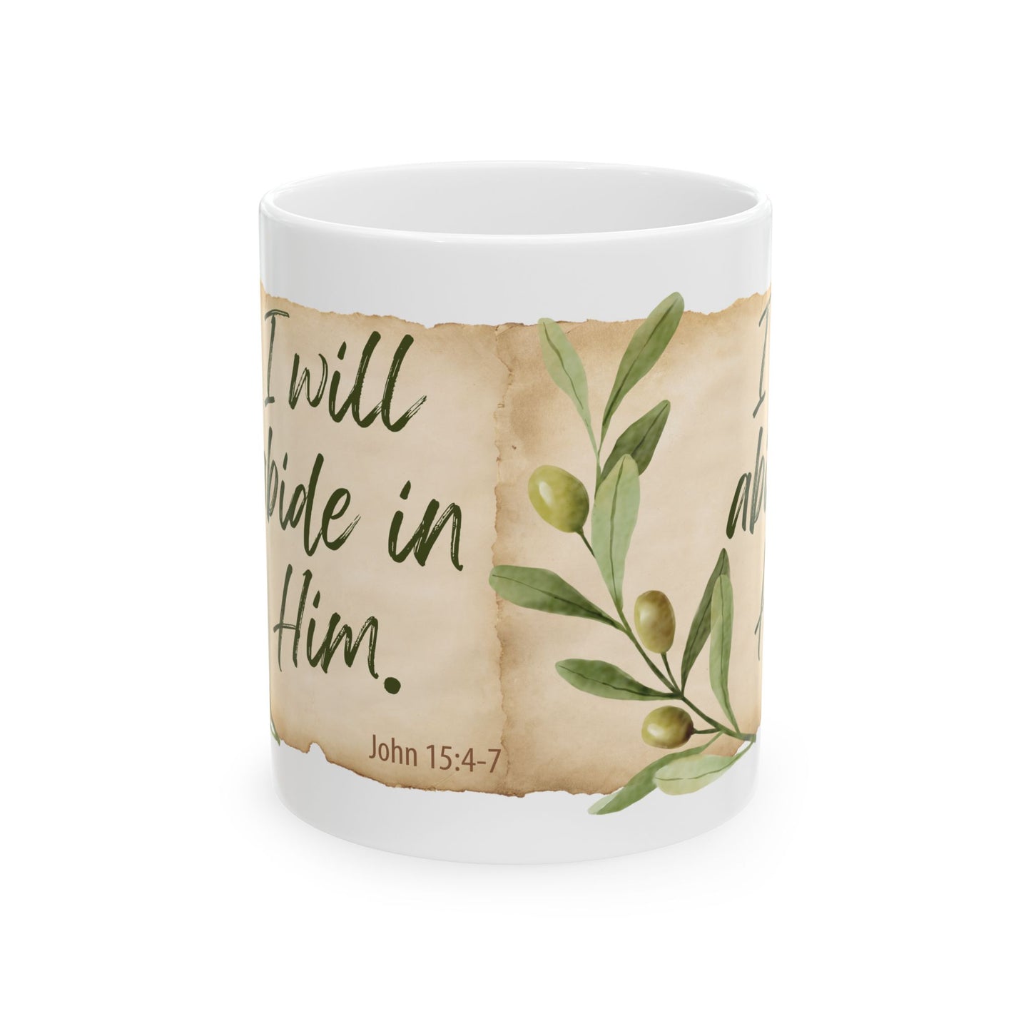 John 15:4-7 "Abide in Me" Coffee Cup