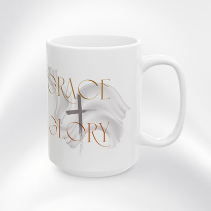 Grace + Glory Ceramic Mug - Signature Collection, Inspirational Coffee Cup, Faith-Based Drinkware