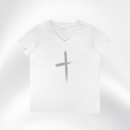 Grace + Glory Ladies' V-Neck T-Shirt - Signature Collection, Faith-Inspired Apparel