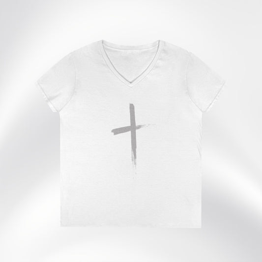 Grace + Glory Ladies' V-Neck T-Shirt - Signature Collection, Faith-Inspired Apparel