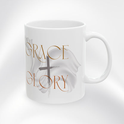 Grace + Glory Ceramic Mug - Signature Collection, Inspirational Coffee Cup, Faith-Based Drinkware