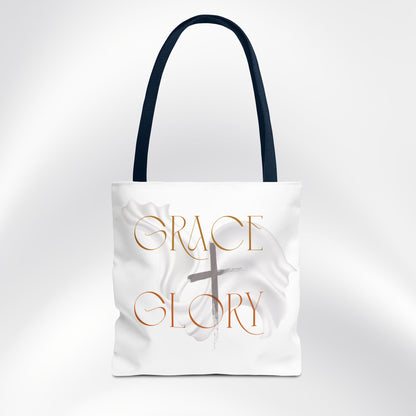 Grace + Glory Tote Bag - Signature Collection, Timeless, Faith-Inspired Tote Bag - Gift Idea for Him and Her - Events, Conferences, Holidays, Birthdays and Everyday