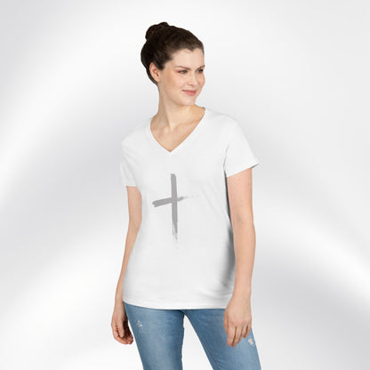 Grace + Glory Ladies' V-Neck T-Shirt - Signature Collection, Faith-Inspired Apparel
