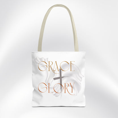 Grace + Glory Tote Bag - Signature Collection, Timeless, Faith-Inspired Tote Bag - Gift Idea for Him and Her - Events, Conferences, Holidays, Birthdays and Everyday