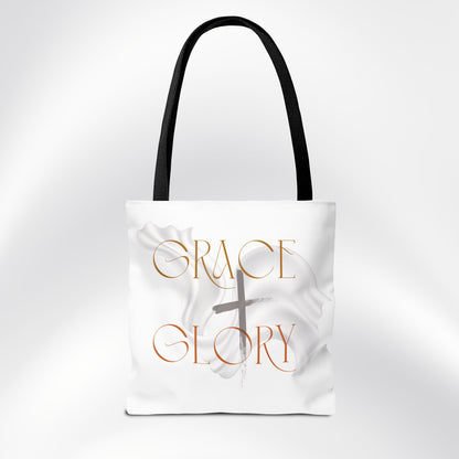 Grace + Glory Tote Bag - Signature Collection, Timeless, Faith-Inspired Tote Bag - Gift Idea for Him and Her - Events, Conferences, Holidays, Birthdays and Everyday