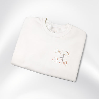 Grace + Glory Unisex Crewneck Sweatshirt - Signature Collection, Faith-Inspired, Casual and Cozy Christian Apparel