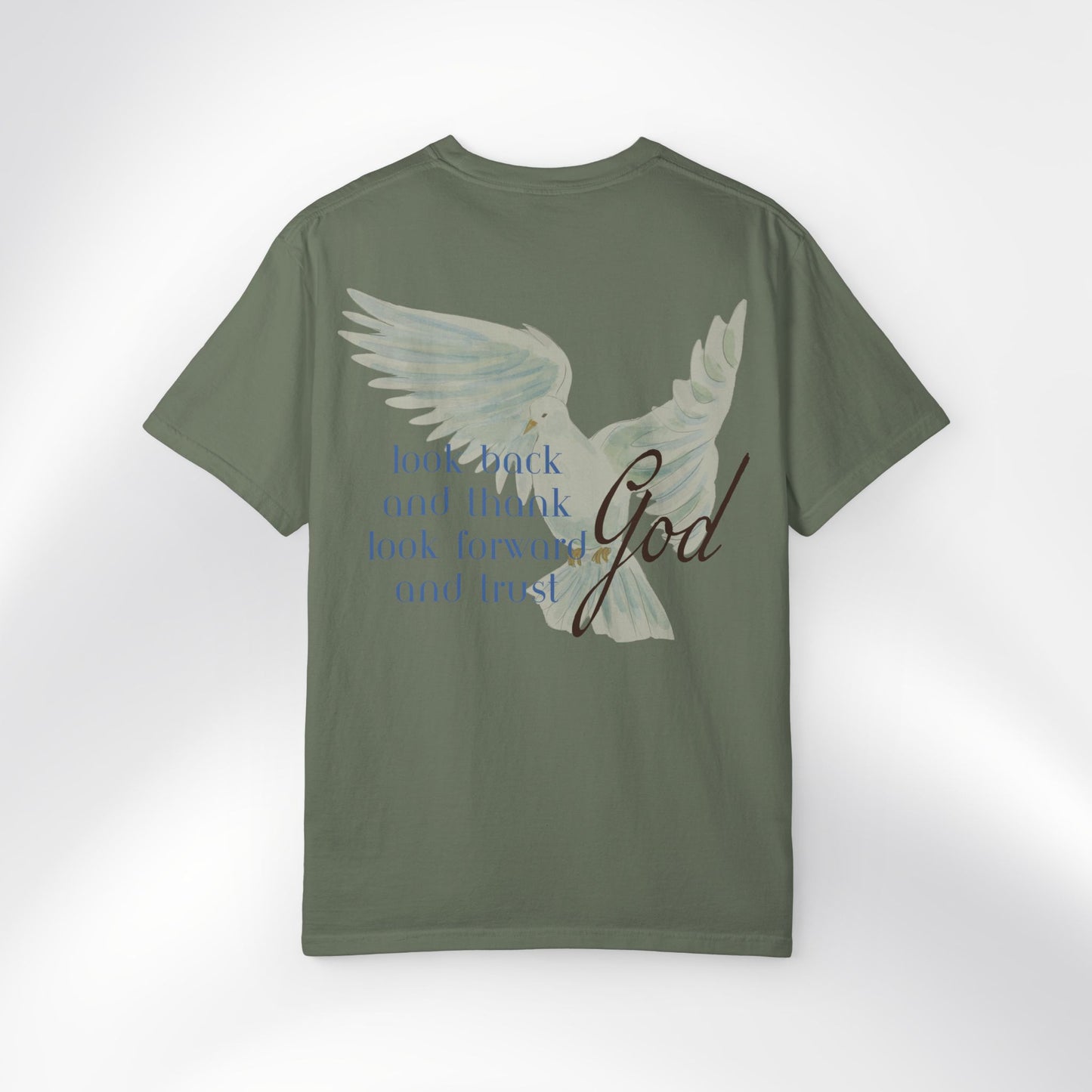 "Look back and thank God, look forward and trust God." — Unisex T-Shirt