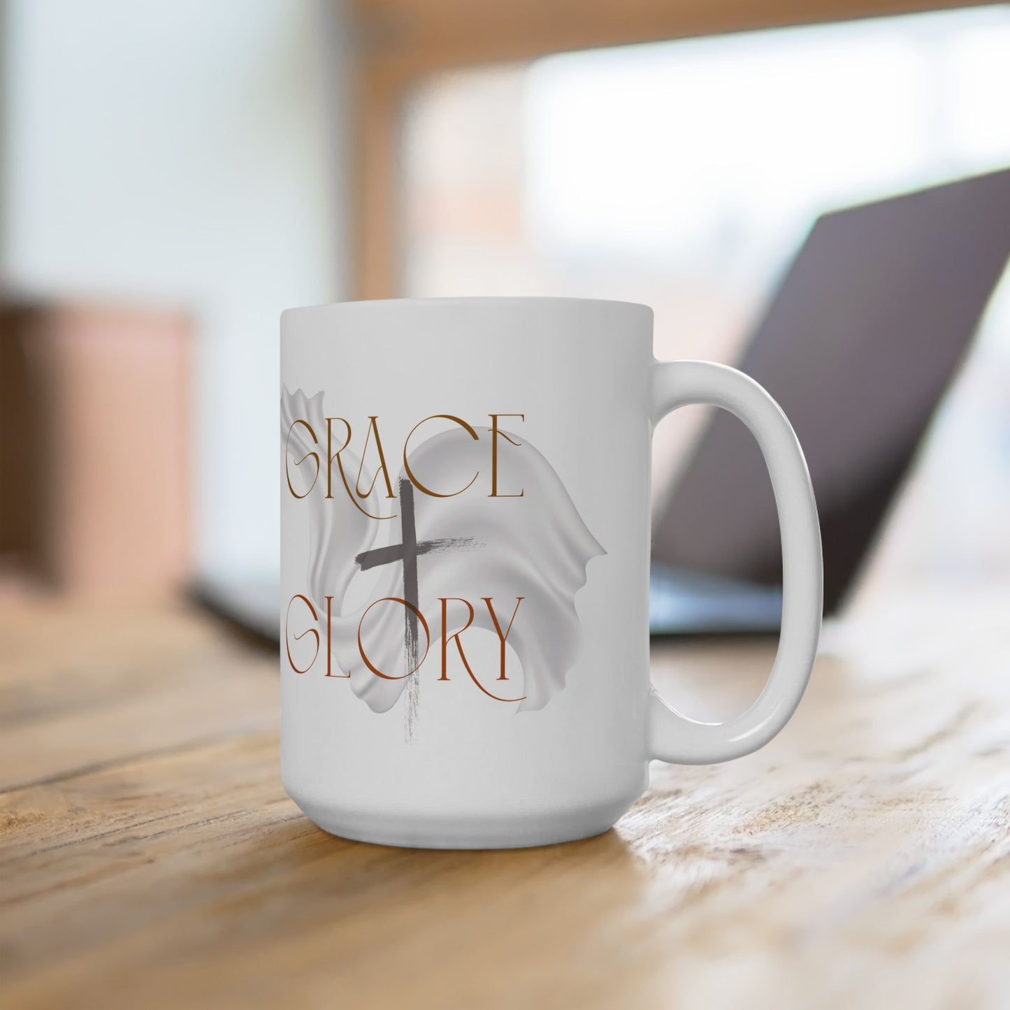 Grace + Glory Ceramic Mug - Signature Collection, Inspirational Coffee Cup, Faith-Based Drinkware