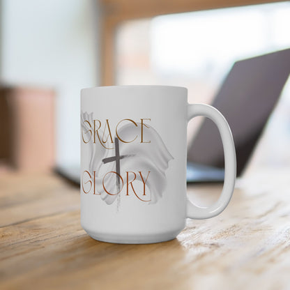 Grace + Glory Ceramic Mug - Signature Collection, Inspirational Coffee Cup, Faith-Based Drinkware