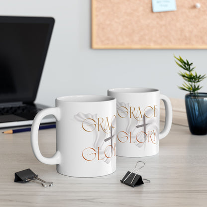 Grace + Glory Ceramic Mug - Signature Collection, Inspirational Coffee Cup, Faith-Based Drinkware