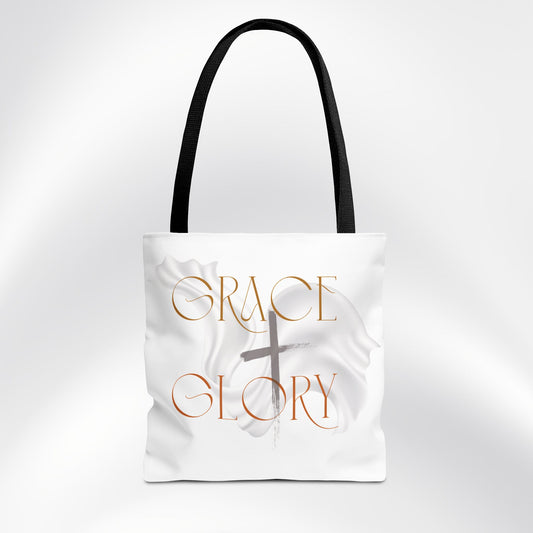 Grace + Glory Tote Bag - Signature Collection, Timeless, Faith-Inspired Tote Bag - Gift Idea for Him and Her - Events, Conferences, Holidays, Birthdays and Everyday