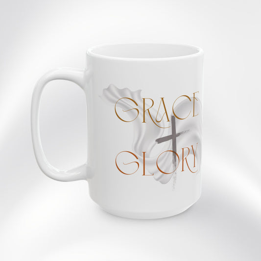 Grace + Glory Ceramic Mug - Signature Collection, Inspirational Coffee Cup, Faith-Based Drinkware