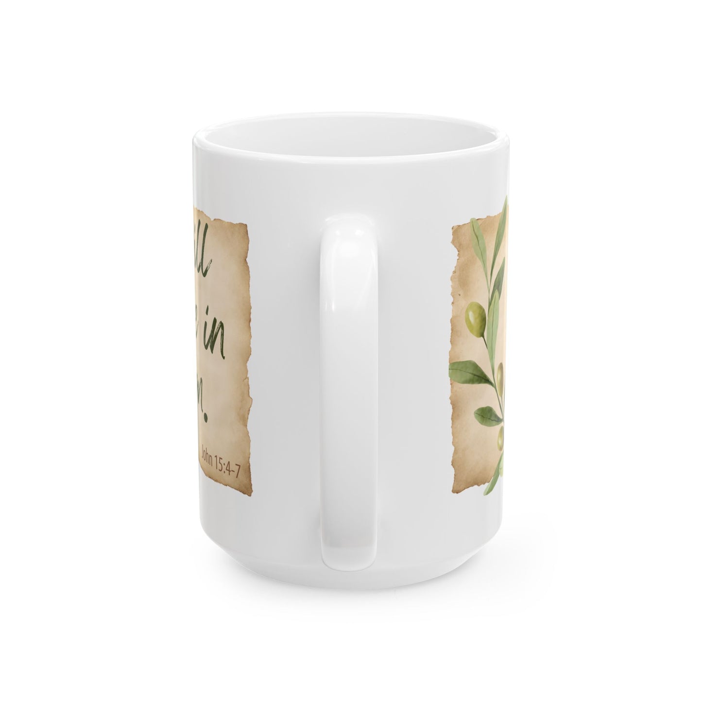 John 15:4-7 "Abide in Me" Coffee Cup